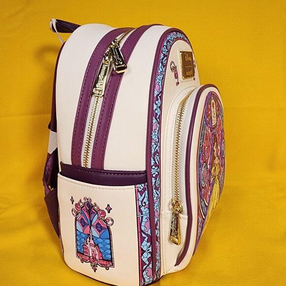 Loungefly Disney Beauty and the Beast Belle Stained Glass Portrait Mini Backpack main image 6